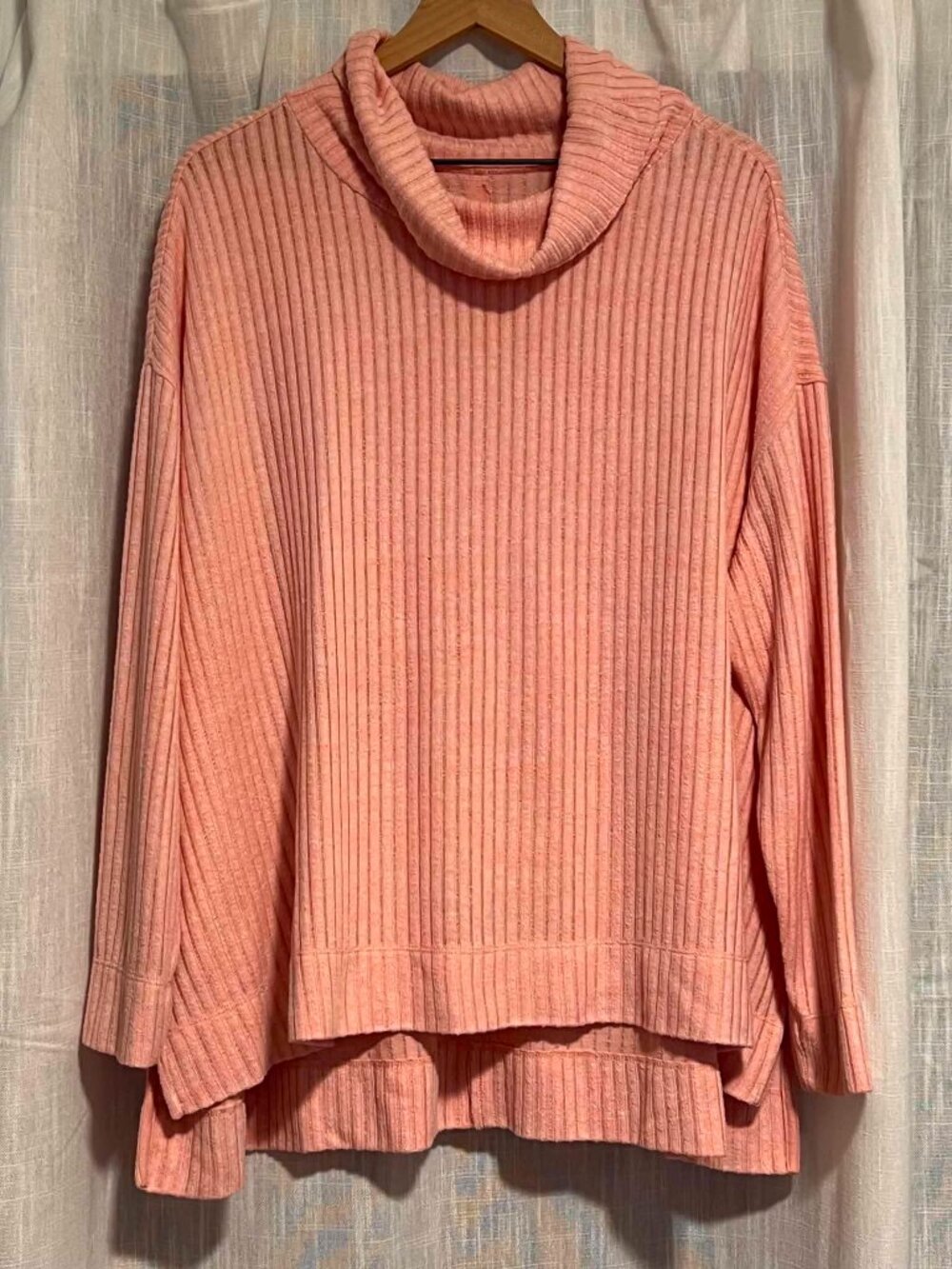 Maeve Anthropologie Cowl Lightweight Sweater Soft Pink/Peach
